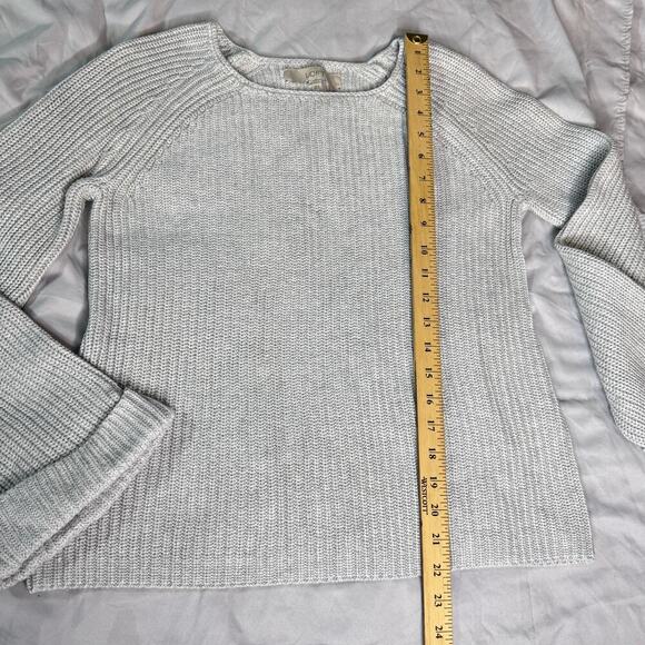 Loft Women's sz Small Gray Long Sleeve Sweater Ribbed Knit Pullover Sweater - Picture 6 of 8